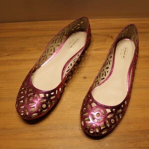 Coach metallic pink flats - would fit size 10